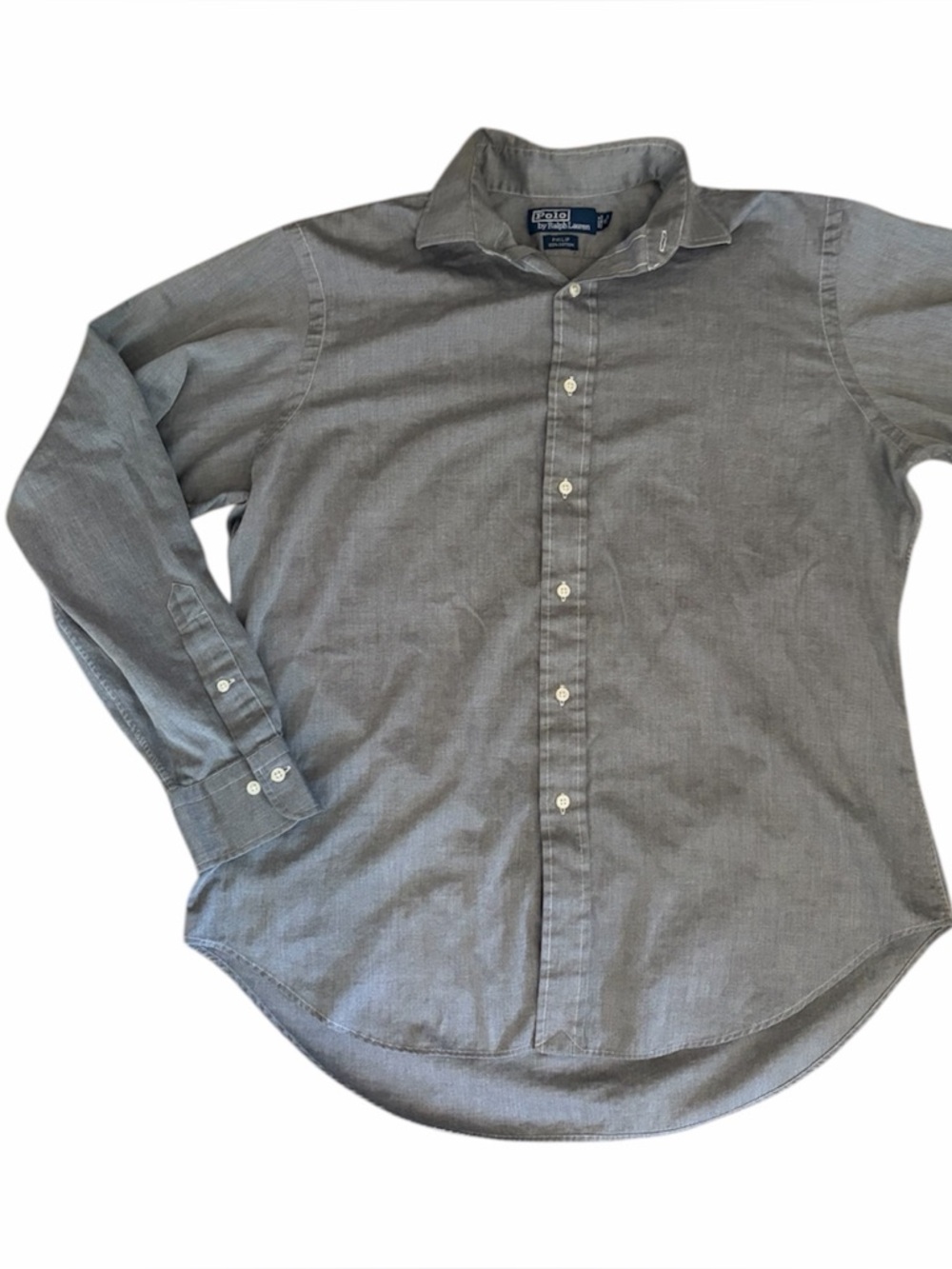 Polo Ralph Lauren Philip Dress Shirt Neck 16 34/35 Gray Pattern Button Up